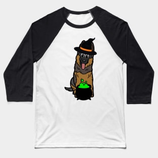 Funny Guard Dog is wearing a witch costume Baseball T-Shirt